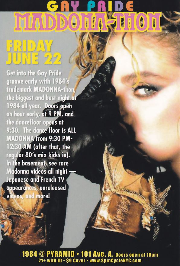 Gay Pride Madonna Thon Friday June 22